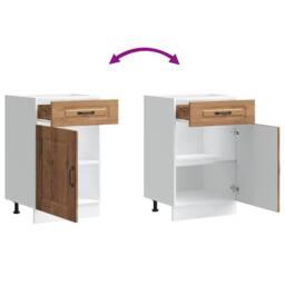 Berkfield Home Kitchen Base Cabinet Kalmar Old Wood Engineered Wood in Brown - thumbnail 9