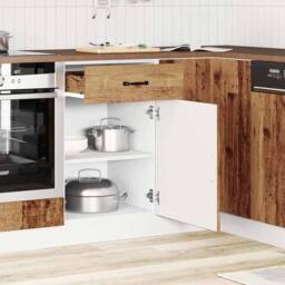 Berkfield Home Kitchen Base Cabinet Kalmar Old Wood Engineered Wood in Brown - thumbnail 1