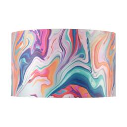 Happy Homewares Modern Chic Satin Fabric Lamp Shade with Colour Mix Marble Design - Size: 12 inches - thumbnail 5