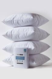 Homescapes Terry Towelling Waterproof Pillow Protectors 65 x 65 cm, Pack of 4 in White - Size: 65 x 65 cm