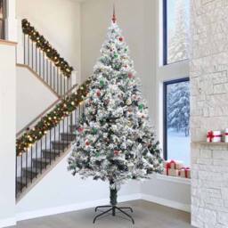 Berkfield Home Artificial Pre-lit Christmas Tree with Ball Set Green 400 cm - thumbnail 1