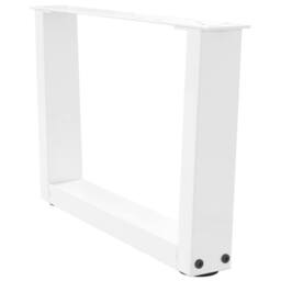 Berkfield Home Dining Table Legs V-Shape 2 pcs White 50x(30-31.3) cm Steel - thumbnail 4