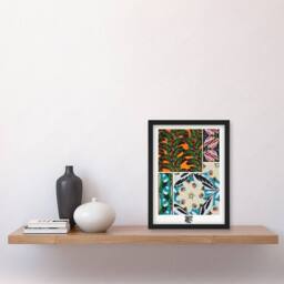 Artery8 Bright Vintage Butterfly Patterns Vintage Framed Wall Art Print Seguy - Size: A4 - thumbnail 4