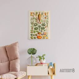 "Artery8 Millot Encyclopedia Page Vegetables Legumes Canvas Wall Art Print - Size: W18"" x H24""" - thumbnail 3