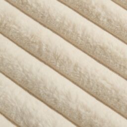 OHS Faux Fur Ribbed Fleece Throw Blanket Winter Warm Supersoft in Natural - thumbnail 6