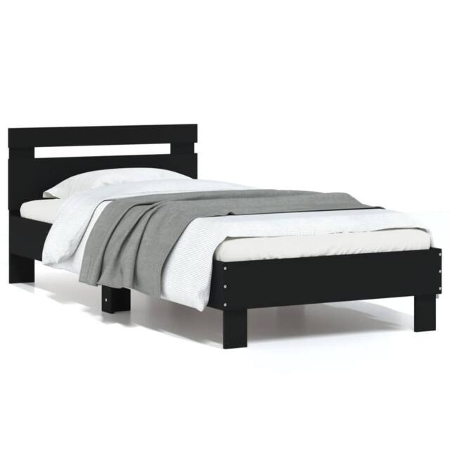 Berkfield Home Bed Frame without Mattress with Headboard Black 90x200 cm - image 1