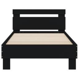 Berkfield Home Bed Frame without Mattress with Headboard Black 90x200 cm - thumbnail 5