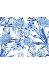 Origin Murals Paradise Flamingo Wall Mural in Cobalt - Size: W300 cm x H240 cm - thumbnail 2
