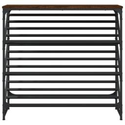 Berkfield Home Shoe Rack Brown Oak 90x30x85 cm Engineered Wood - Size: 90 x 30 x 85 cm - thumbnail 4