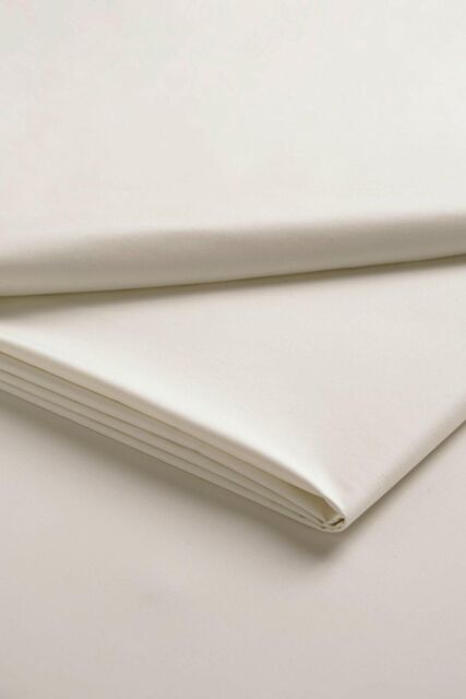 CHRISTY 400TC Luxury Cotton Sateen Plain Dye Bedding Flat Sheets in Cream - Size: King Flat - image 1