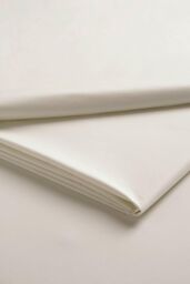 CHRISTY 400TC Luxury Cotton Sateen Plain Dye Bedding Flat Sheets in Cream - Size: King Flat