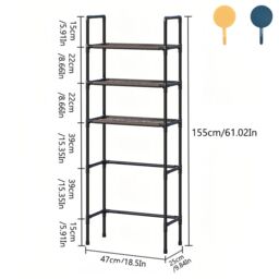 SPETLEK Toilet Storage Rack Bathroom Shampoo Towel Tissue Shelf in Black - thumbnail 2