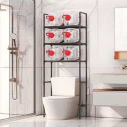 SPETLEK Toilet Storage Rack Bathroom Shampoo Towel Tissue Shelf in Black - thumbnail 5