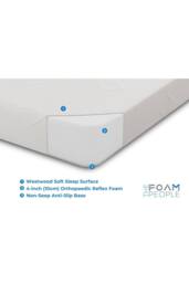 The Foam People Westwood Core Memory Foam & Reflex Foam Mattress 4 Inch Deep in White - Size: EU Single - thumbnail 7