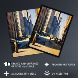 "Artery8 1930s 5th Avenue Street View Sunny New York Wall Art Print in Brown - Size: W24"" x H32""" - thumbnail 2