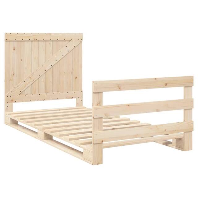 Berkfield Home Beautiful Bed Frame without Mattress with Headboard 100x200 cm So in Natural - image 1