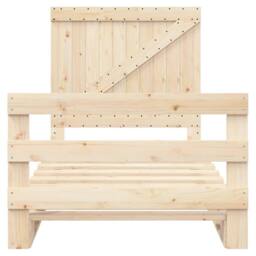 Berkfield Home Beautiful Bed Frame without Mattress with Headboard 100x200 cm So in Natural - thumbnail 5