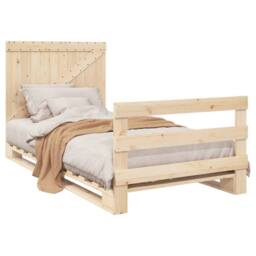Berkfield Home Beautiful Bed Frame without Mattress with Headboard 100x200 cm So in Natural - thumbnail 4