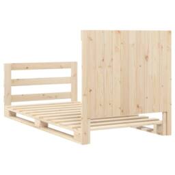 Berkfield Home Beautiful Bed Frame without Mattress with Headboard 100x200 cm So in Natural - thumbnail 9