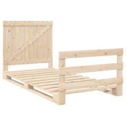 Berkfield Home Beautiful Bed Frame without Mattress with Headboard 100x200 cm So in Natural - thumbnail 1