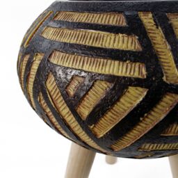 Leaf 45cm x 34cm Bali Composite Oval Large Planter in Dark Brown - Size: 45 cm x 34 cm - thumbnail 4