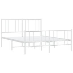 Berkfield Home Metal Bed Frame with Headboard & Footboard White 120x200 cm - Size: Small Double