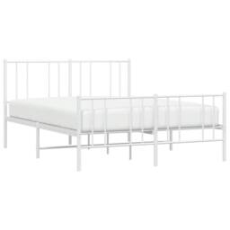 Berkfield Home Metal Bed Frame with Headboard & Footboard White 120x200 cm - Size: Small Double - thumbnail 5