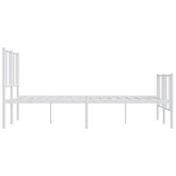 Berkfield Home Metal Bed Frame with Headboard & Footboard White 120x200 cm - Size: Small Double - thumbnail 7