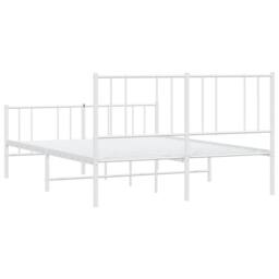 Berkfield Home Metal Bed Frame with Headboard & Footboard White 120x200 cm - Size: Small Double - thumbnail 8