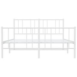 Berkfield Home Metal Bed Frame with Headboard & Footboard White 120x200 cm - Size: Small Double - thumbnail 6