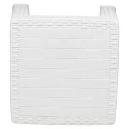 EONLION White Rattan Design Wicker Coffee Table Bistro Plastic Garden Patio Furniture - thumbnail 4