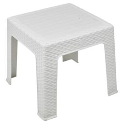 EONLION White Rattan Design Wicker Coffee Table Bistro Plastic Garden Patio Furniture - thumbnail 5