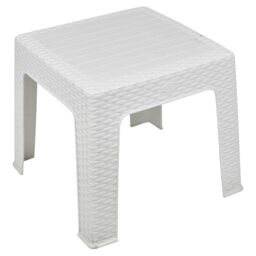 EONLION White Rattan Design Wicker Coffee Table Bistro Plastic Garden Patio Furniture - thumbnail 2