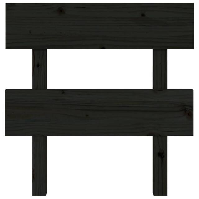 Berkfield Home Beautiful Bed Headboard Black 93.5x3x81 cm Solid Wood Pine - image 1