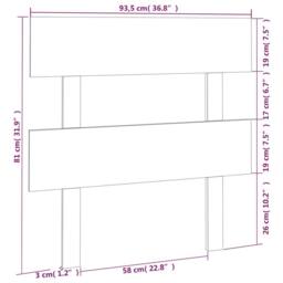 Berkfield Home Beautiful Bed Headboard Black 93.5x3x81 cm Solid Wood Pine - thumbnail 6