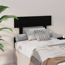 Berkfield Home Beautiful Bed Headboard Black 93.5x3x81 cm Solid Wood Pine - thumbnail 4
