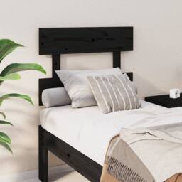 Berkfield Home Beautiful Bed Headboard Black 93.5x3x81 cm Solid Wood Pine - thumbnail 2