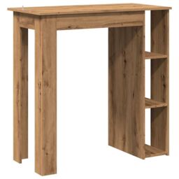 Berkfield Home Bar Table with Shelf Artisan Oak 102x50x103.5 cm Engineered Wood in Brown - thumbnail 6