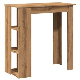 Berkfield Home Bar Table with Shelf Artisan Oak 102x50x103.5 cm Engineered Wood in Brown - thumbnail 2