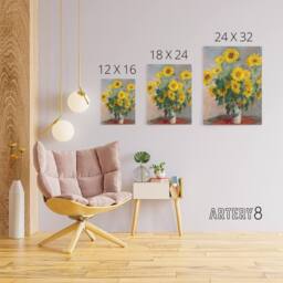 "Artery8 Bouquet of Sunflowers Claude Monet Vintage Canvas Wall Art - Size: W18"" x H24""" - thumbnail 4
