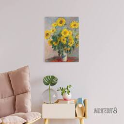 "Artery8 Bouquet of Sunflowers Claude Monet Vintage Canvas Wall Art - Size: W18"" x H24""" - thumbnail 3