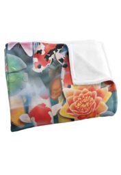 JQ Licensing Royce Mcclure Koi Fish Garden Silky Touch Super Soft Throw Blanket 152 X 127 cm in White - thumbnail 3
