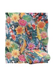 JQ Licensing Royce Mcclure Koi Fish Garden Silky Touch Super Soft Throw Blanket 152 X 127 cm in White - thumbnail 2