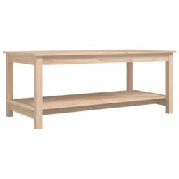 Berkfield Home Coffee Table 110x55x45 cm Solid Wood Pine in Light Tan - Size: 110 x 55 x 45 cm