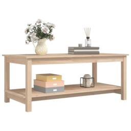 Berkfield Home Coffee Table 110x55x45 cm Solid Wood Pine in Light Tan - Size: 110 x 55 x 45 cm - thumbnail 4