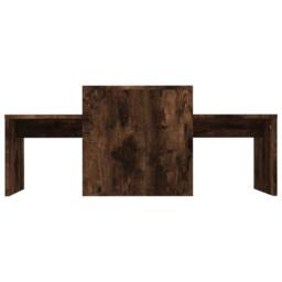 Berkfield Home Modern Coffee Table Set Smoked Oak 100x48x40 cm Engineered Wood in Brown - Size: 100 x 48 x 40 cm - thumbnail 4