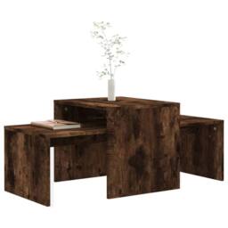 Berkfield Home Modern Coffee Table Set Smoked Oak 100x48x40 cm Engineered Wood in Brown - Size: 100 x 48 x 40 cm