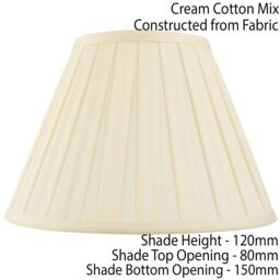 "Loops 6"" Tapered Drum Lamp Shade Cream Box Pleated Fabric Cover Chandelier Clip on" - thumbnail 2