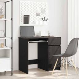 Berkfield Home Desk Black Oak 86x49x76 cm Engineered Wood - Size: 86 x 49 x 76 cm - thumbnail 2