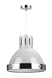 Orsina Grey Bell Shaped Pendant Light, Chrome Trim Ceiling Light Fixture, Assembled Modern Lighting for Bedroom - thumbnail 1